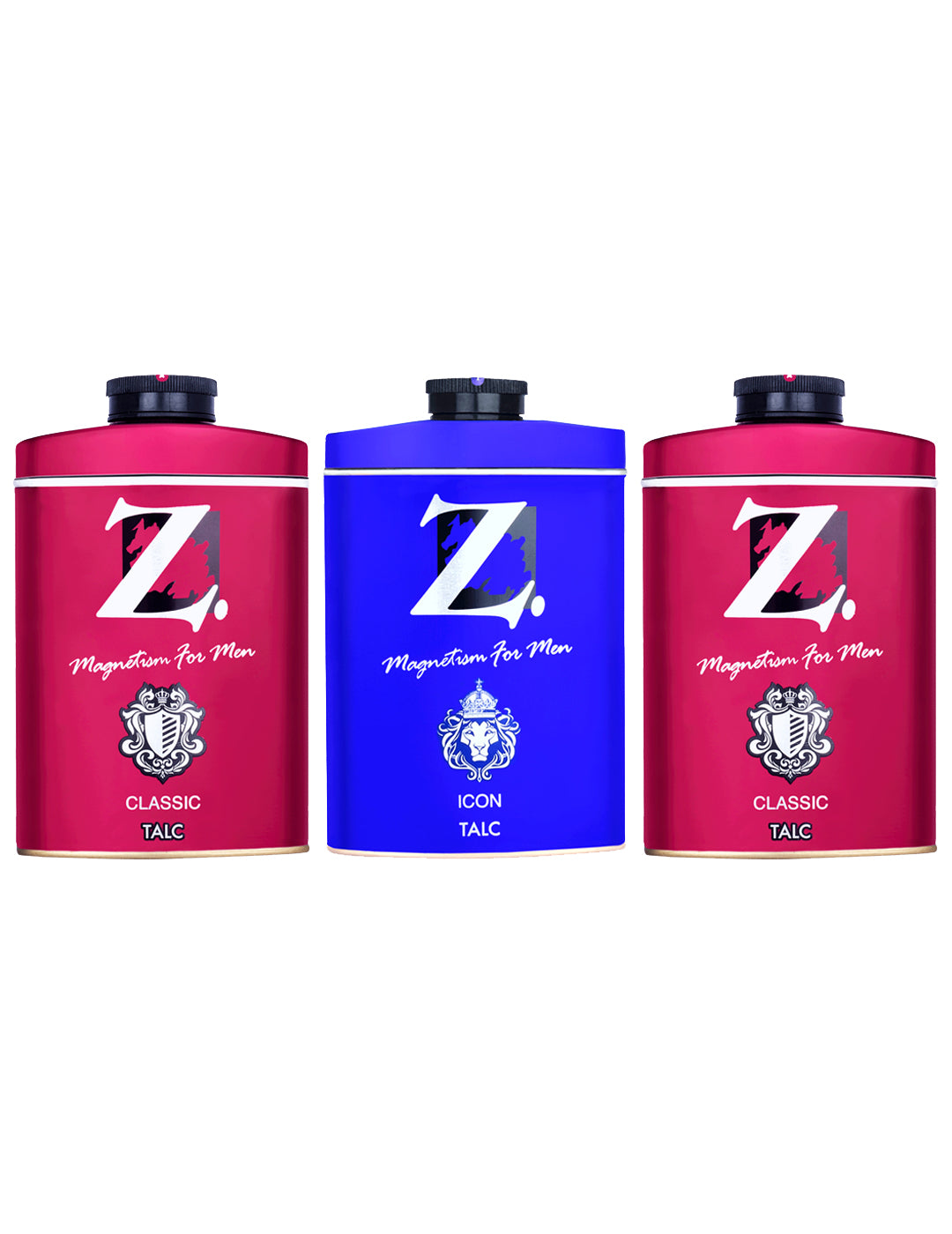 Z Men's Classic Talc 100g pack of 2 and Icon Talc 100g