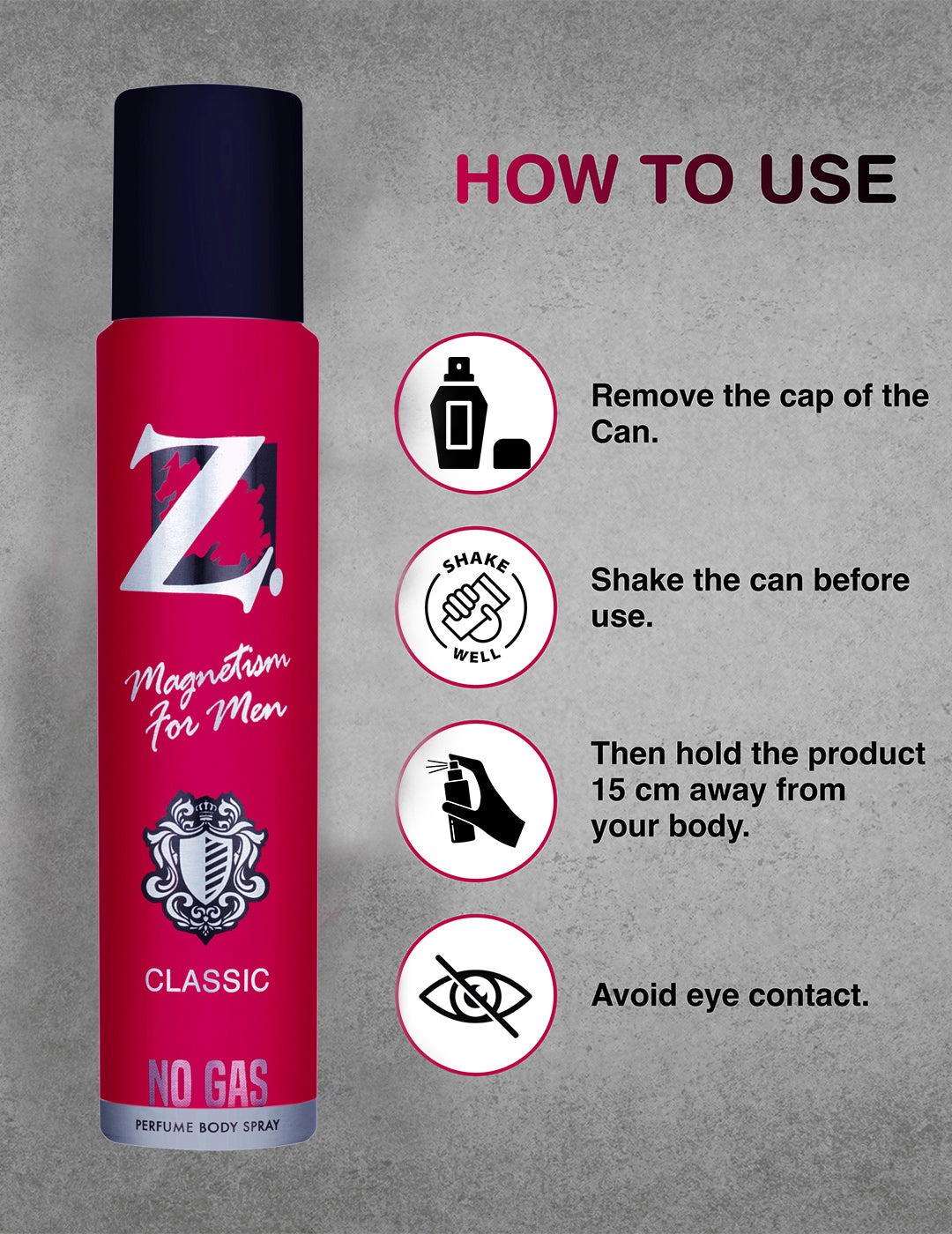 Z Men's Classic No Gas Deo, 120ml, Buy 1 Get 1