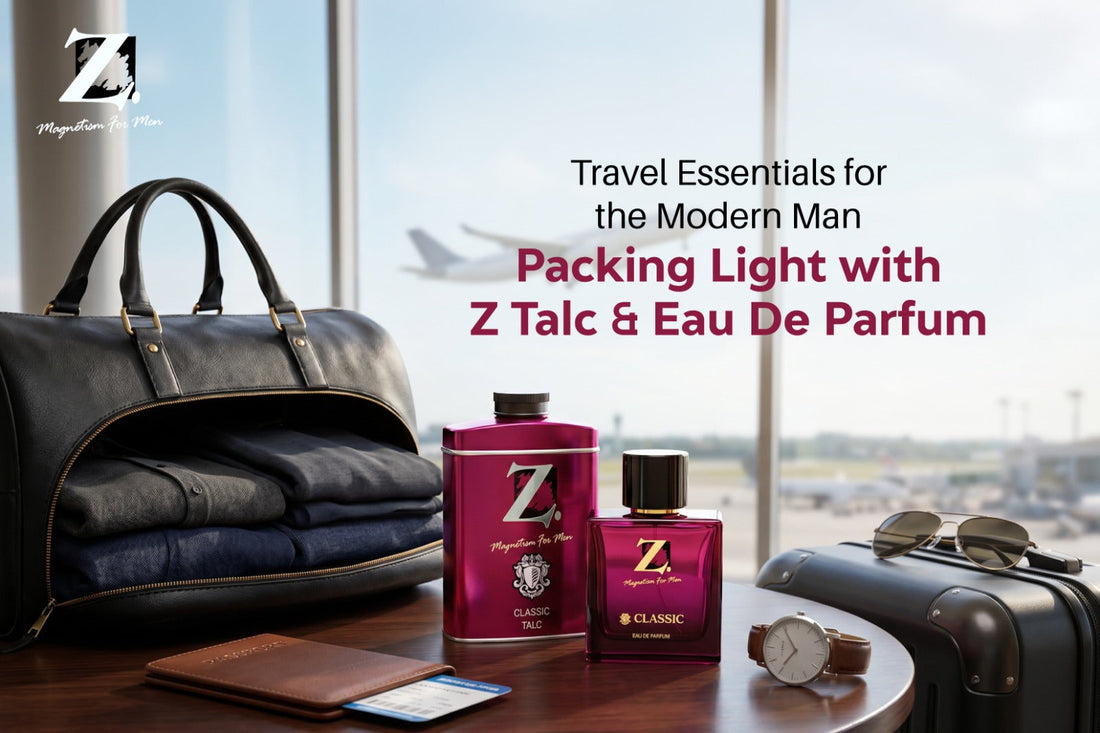 Travel Essentials for the Modern Man: Packing Light with Z talc & perfume