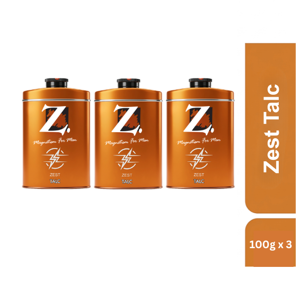 Z Men's Zest Talc, 100g pack of 3
