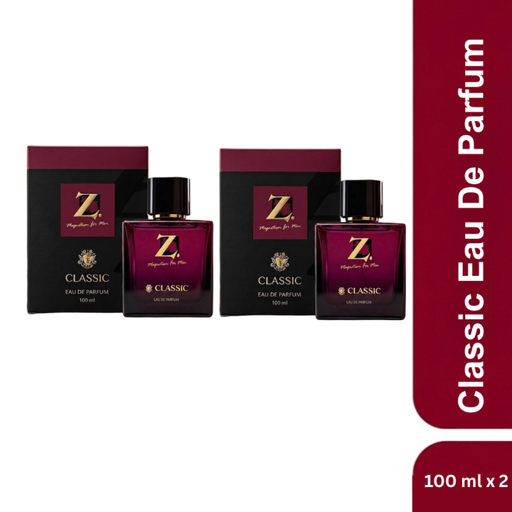 Z Magnetism for Men Classic Eau De Parfum Buy 1 Get 1 Free – 2 x 100ml Bottles (Total 200ml) | Long Lasting Luxury Perfume for Men Woody & Musky Scent  Premium EDP for Office, Party & Gifting