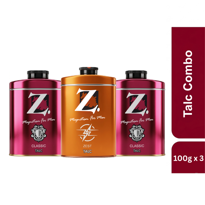 Z Men's Classic & Zest Talc 100g pack of 3