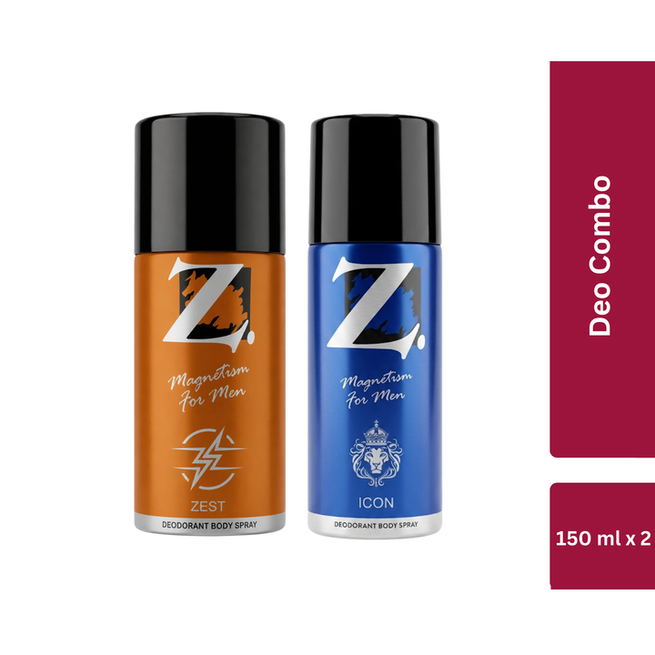 Z Men's Icon & Zest Deo, 150 ml pack of 2