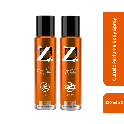 Z Men's Zest No Gas Deo, 120ml Pack of 2