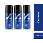 Z Men's Icon Deo, 150ml pack of 3