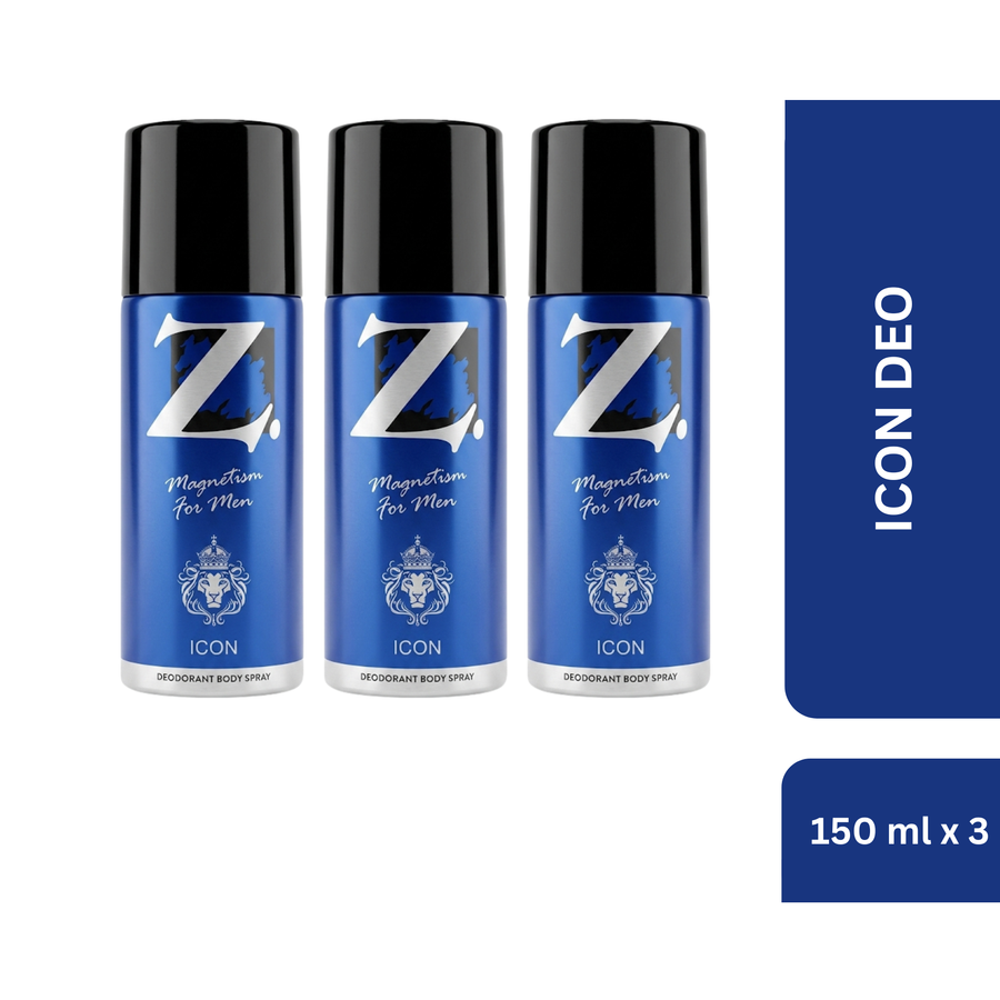 Z Men's Icon Deo, 150ml pack of 3