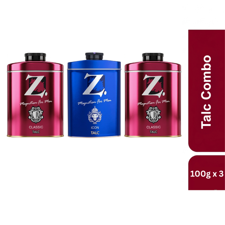 Z Men's Talc  Classic & Icon 100g pack of 3