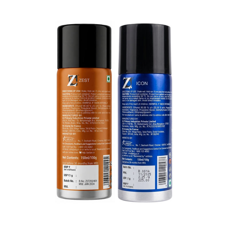Z Men's Icon & Zest Deo, 150 ml pack of 2 — image 2
