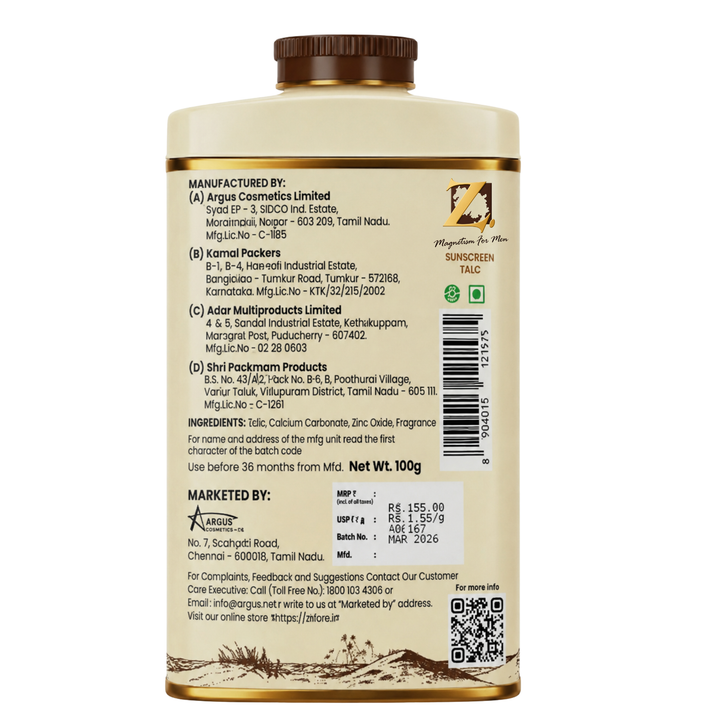 Z Men's Sunscreen Talc