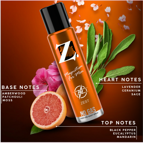 Z Zest Luxury Body Spray | Citrus & Labdanum. Charge. Dominate.