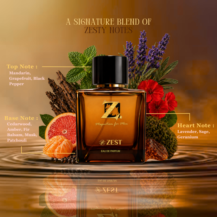 Z. Zest EDP Perfume for Men 100ml | Long Lasting Eau de Parfum with 15% Perfume Oil Concentration | Citrusy & Fresh Signature Scent | Keeps You Fresh All Day | Perfect for Any Occasion