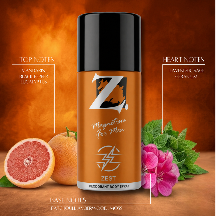 Z Zest Deo/Deodorant for Men | Cedar & Citrus. Blast Fresh.