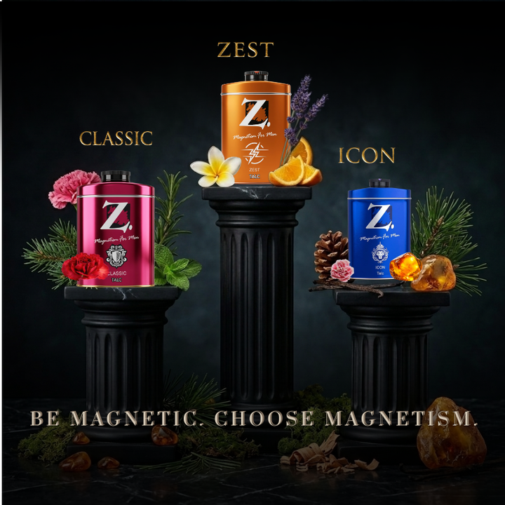 Z Men's Classic Icon Zest Talc, 100g pack of 3