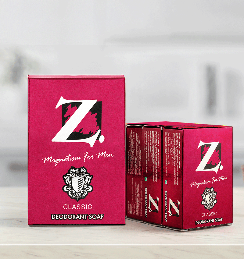 Classic Deodorant Soap 125g (Pack of 4) with Free 18ml Classic Deo Pocket Perfume — image 2