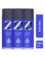 Z Men's Icon Deo, 150ml pack of 3