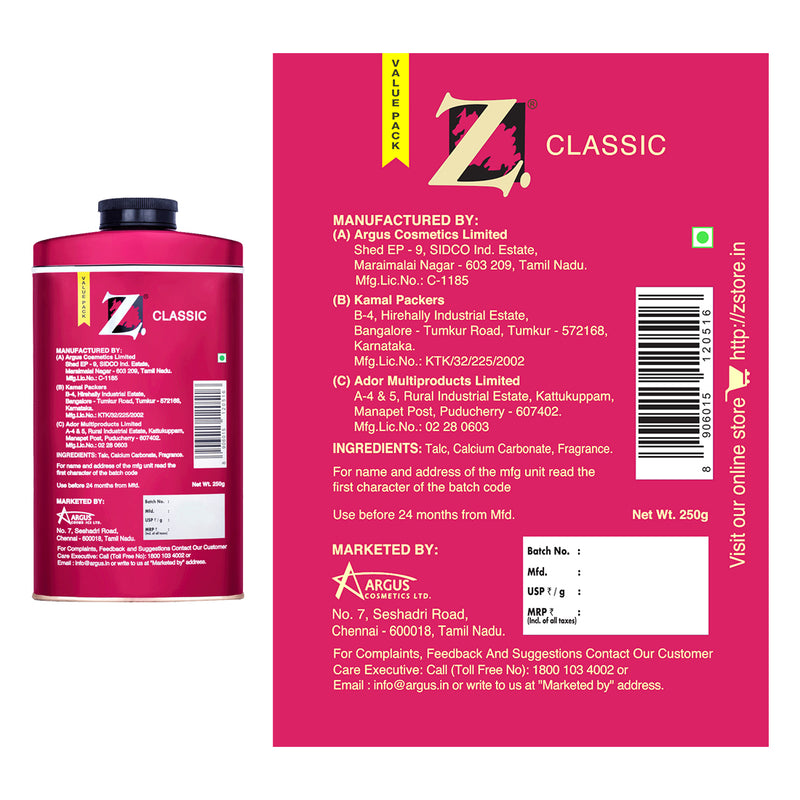 Z Men's Classic Talc, 250g & Classic Deo 175ml — image 2