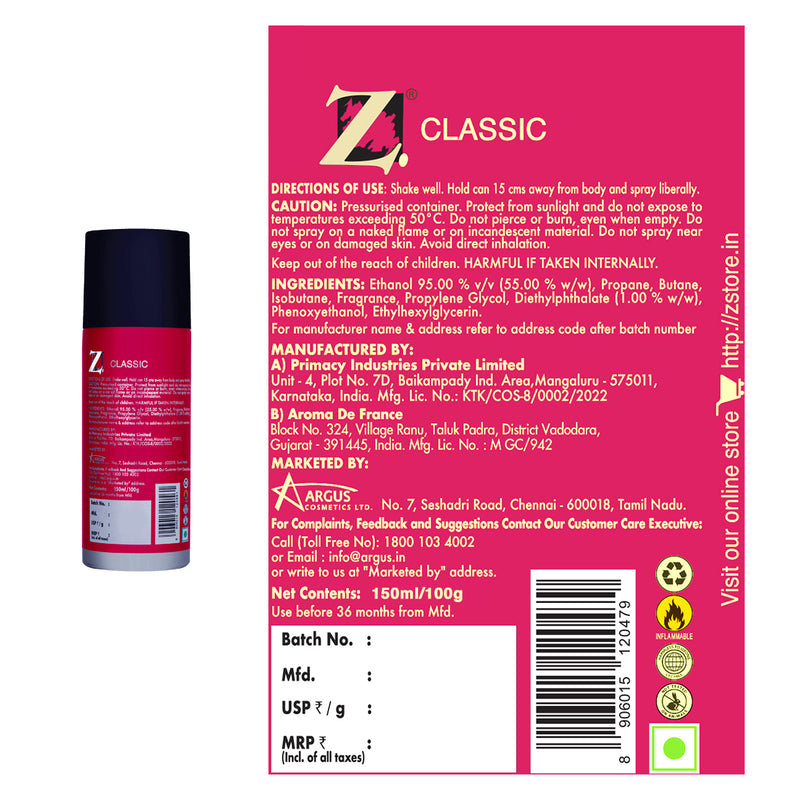 Z Men's Classic Talc, 200g & Classic Deo 150ml — image 3