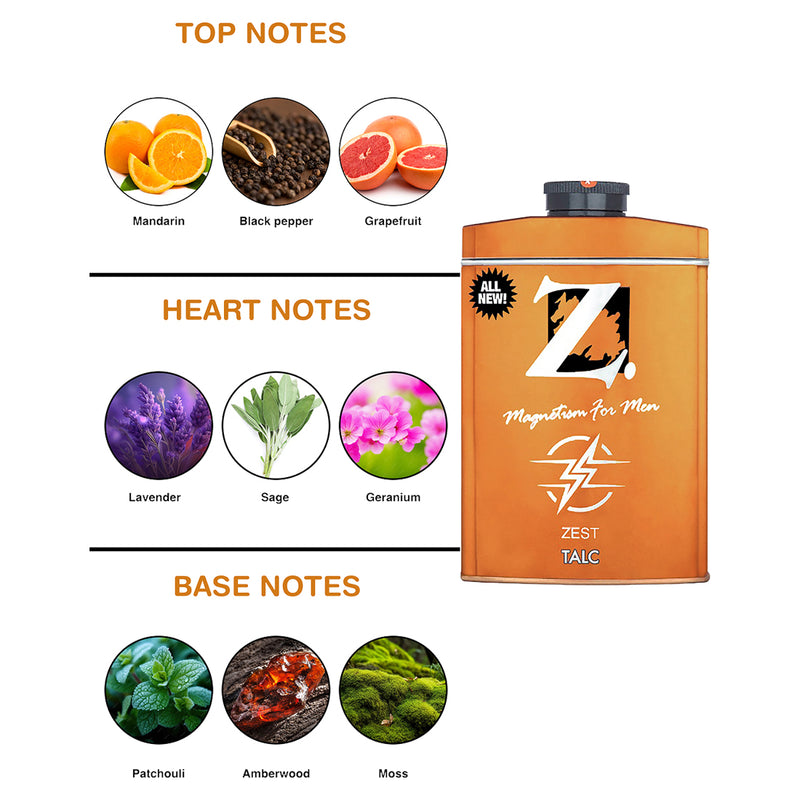 Z Men's Zest Talc, 100g pack of 3 — image 4