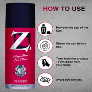 Z Men's Classic Deo 175ml pack of 2