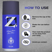 Z Men's Icon Deo, 150ml pack of 3