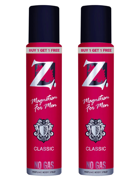 Z Men's Classic No Gas Deo, 120ml, Buy 1 Get 1, Woody, Musky Fragrance, Luxury deodorants, Prevents Odor, Refreshing Premium Aromatic Long lasting Perfume, Body Spray for Party, Office, Date