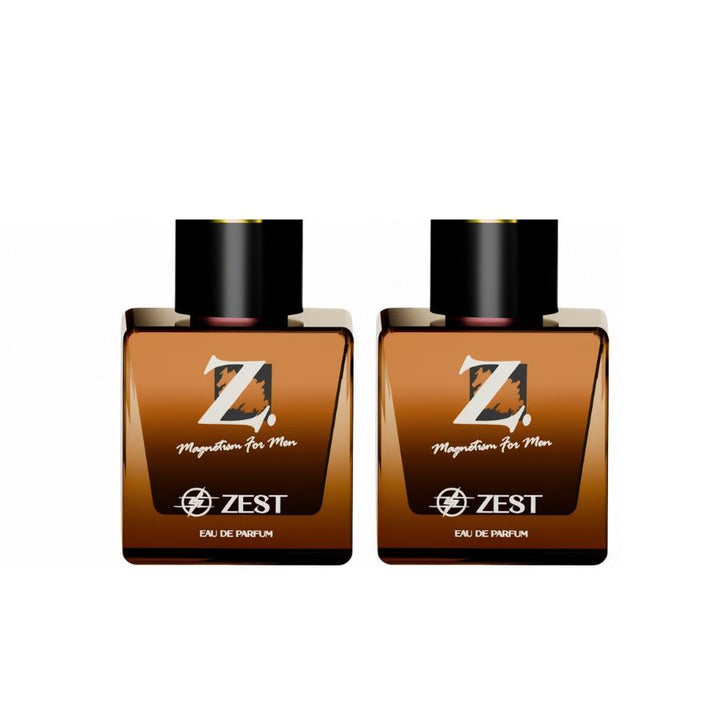 Z Magnetism for Men Zest Eau De Parfum | Buy 1 Get 1 Free – 2 x 100ml Bottles (Total 200ml) | Long Lasting Luxury Perfume for Men | Fresh & Citrusy Scent | Premium EDP for Office, Party & Gifting