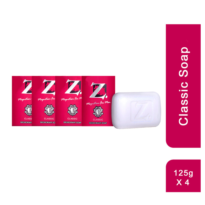 Classic Deodorant Soap 125g (Pack of 4) with Free 18ml Classic Deo Pocket Perfume — image 3