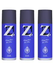 Z Men's Icon Deo, 150ml pack of 3