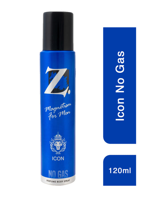 Z Men's Icon No Gas Deo, 120ml, Spicy & Bold Fragrance, Luxury deodorants, Prevents Odor, Refreshing Premium Aromatic Long lasting Perfume, Body Spray for Party, Office, Date