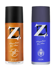 Z Men's Icon & Zest Deo, 150 ml pack of 2
